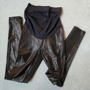 Spanx Maternity Black Faux Leather Leggings